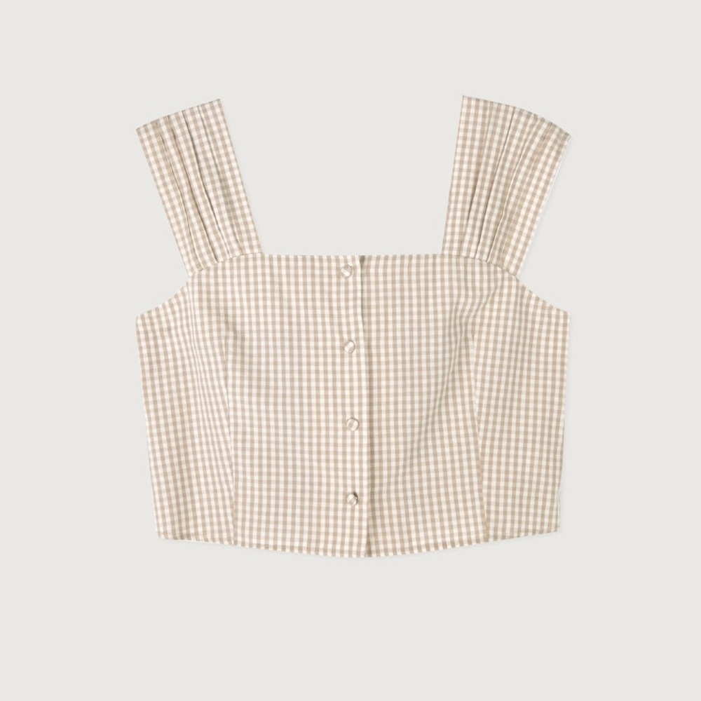 Oak + Fort Gingham Tank Top - S